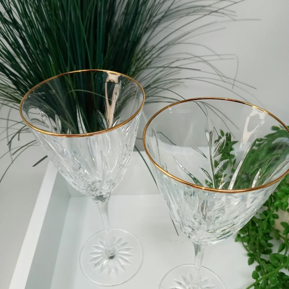 Cristal D'Arques Durand Gold Rim Crystal Glasses
